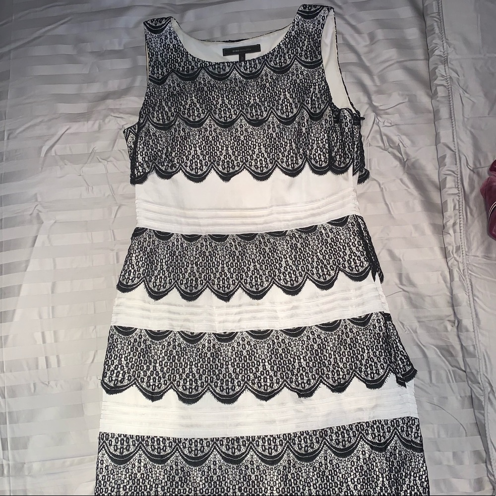 BCBG Maxazria black and white dress